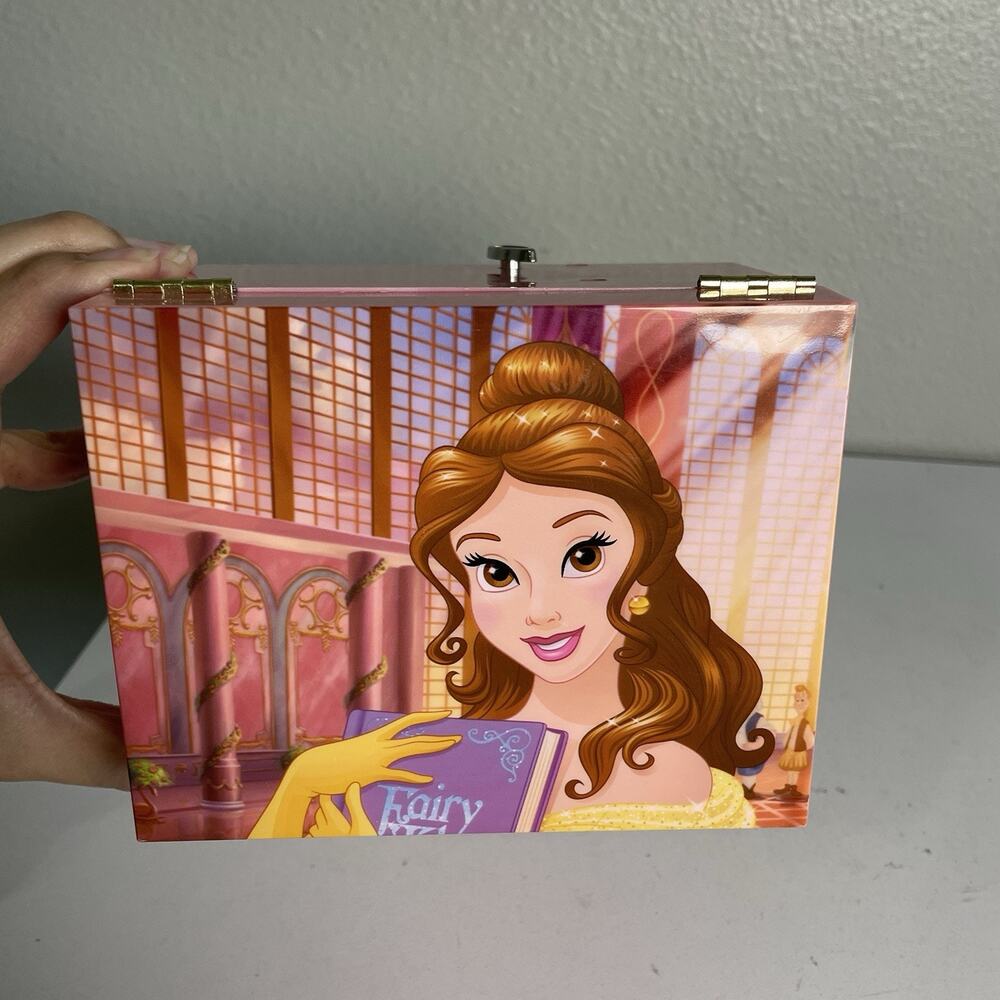 Vintage 90s Disney Princess Belle Beauty & The Beast Music Jewelry Box - Works! - Picture 2 of 8